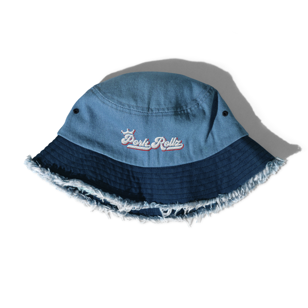 Pork Rollz Distressed Denim Bucket Hat