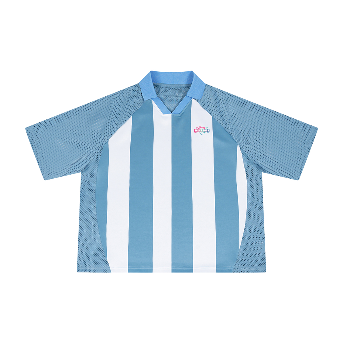 Jersey Sauce Boss Unisex Striped Mesh Boxy Soccer Jersey